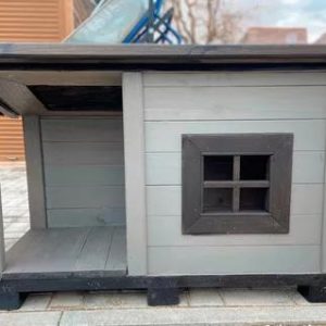 Cușcă pentru câini cu terasă