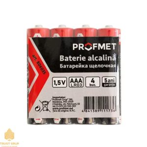 Baterie alcalină AAA 1.5 V, 4 buc. Profmet
