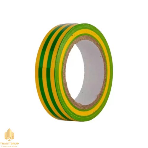 Bandă electroizolantă 20m x 19mm x 0.13mm (Galben/verde)