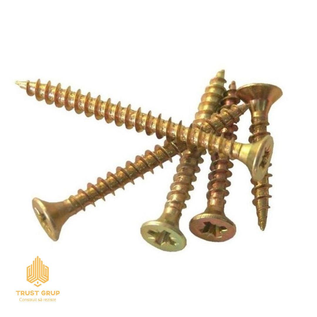 prd181344_1.jpg Șurub galben pentru lemn 5x30 mm, 100 bucăți