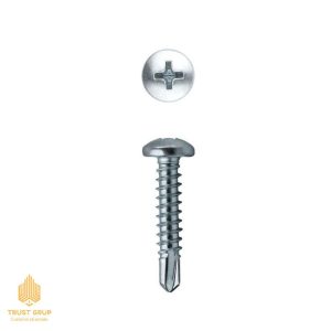 Șurub autoforant cu cap bombat pentru metal cu bur BAUX 4.2x16 mm