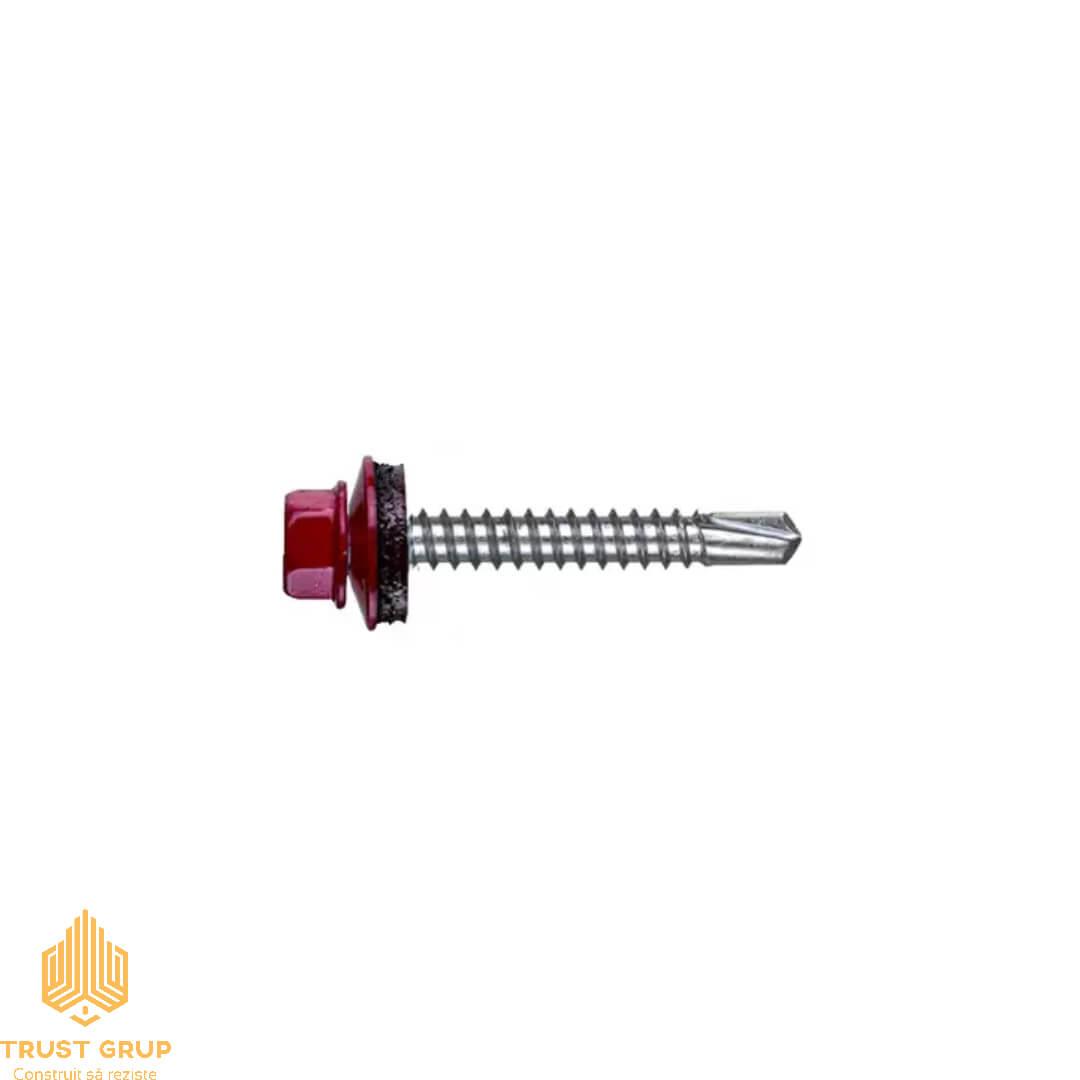 prd251010_1.jpg Șurub pentru metal 4.8x19 mm, RAL 3011 roșu
