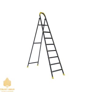 Scară pliabilă din oțel neagră 7+1 LEO