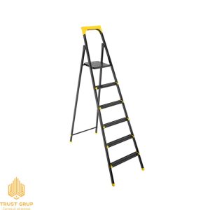 Scară pliabilă din oțel neagră 5+1 LEO