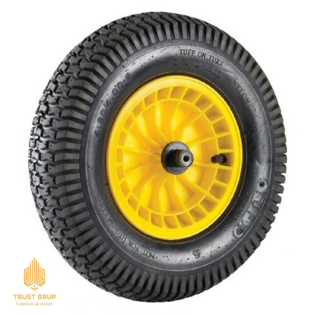 prd179541_1.jpg Roată pneumatică cu rulment și osie pentru roabă 400-8, disc galben