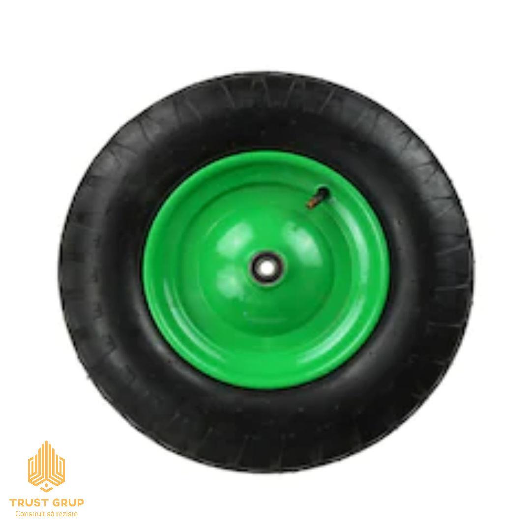 prd179543_1.jpg Roată pneumatică cu rulment pentru roabă 400-8, disc verde