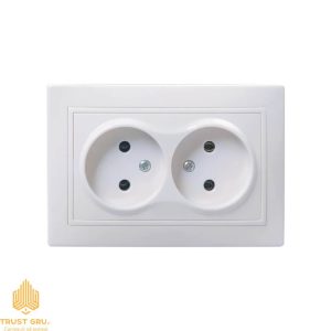 Priză 2 locuri fără împămîntare 10A KVARTA (alb) RS10-3- KB IEK